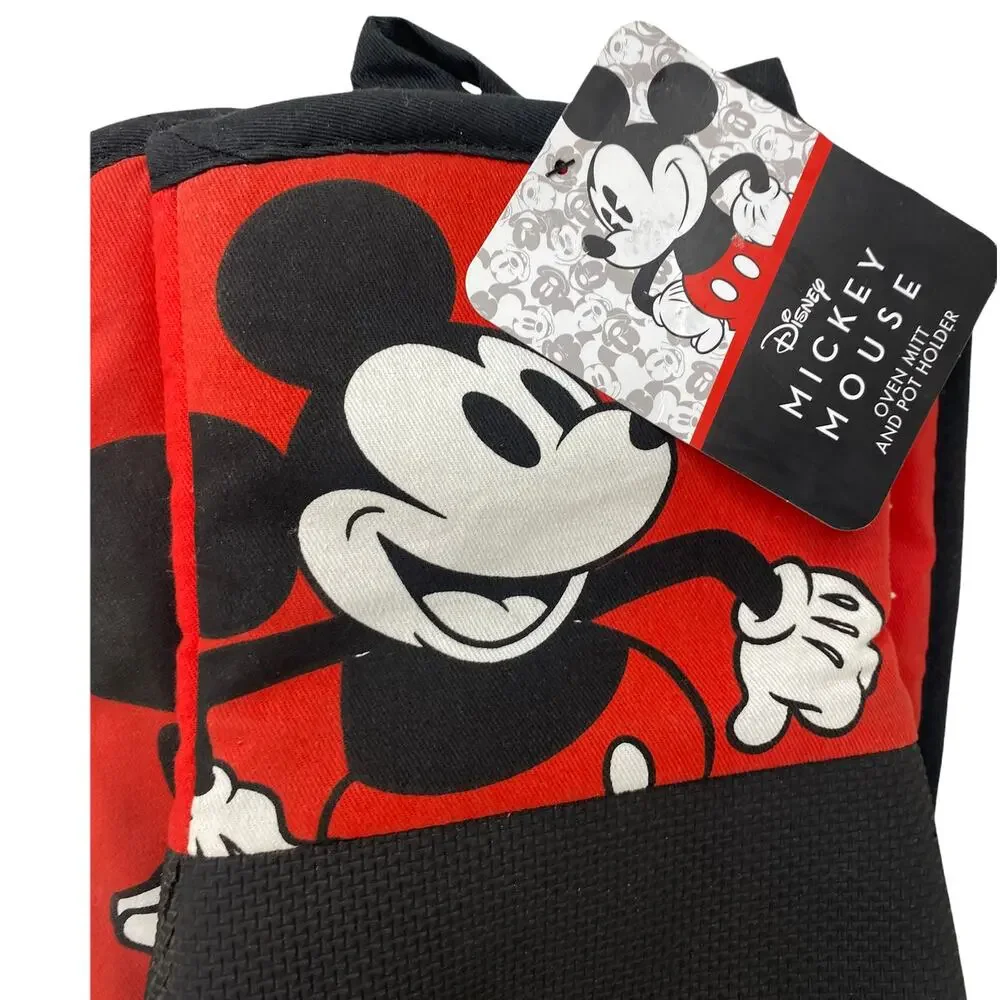 Disney Mickey Mouse Oven Mitt and Pot Holder 2 Piece Set New with Tags